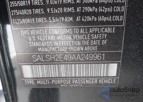 2010 Land Rover Range Rover Sport Supercharged from USA, damaged, VIN SALSH2E49AA249961